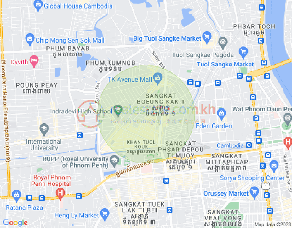 万谷湖1分区, 堆谷区, 金边地图