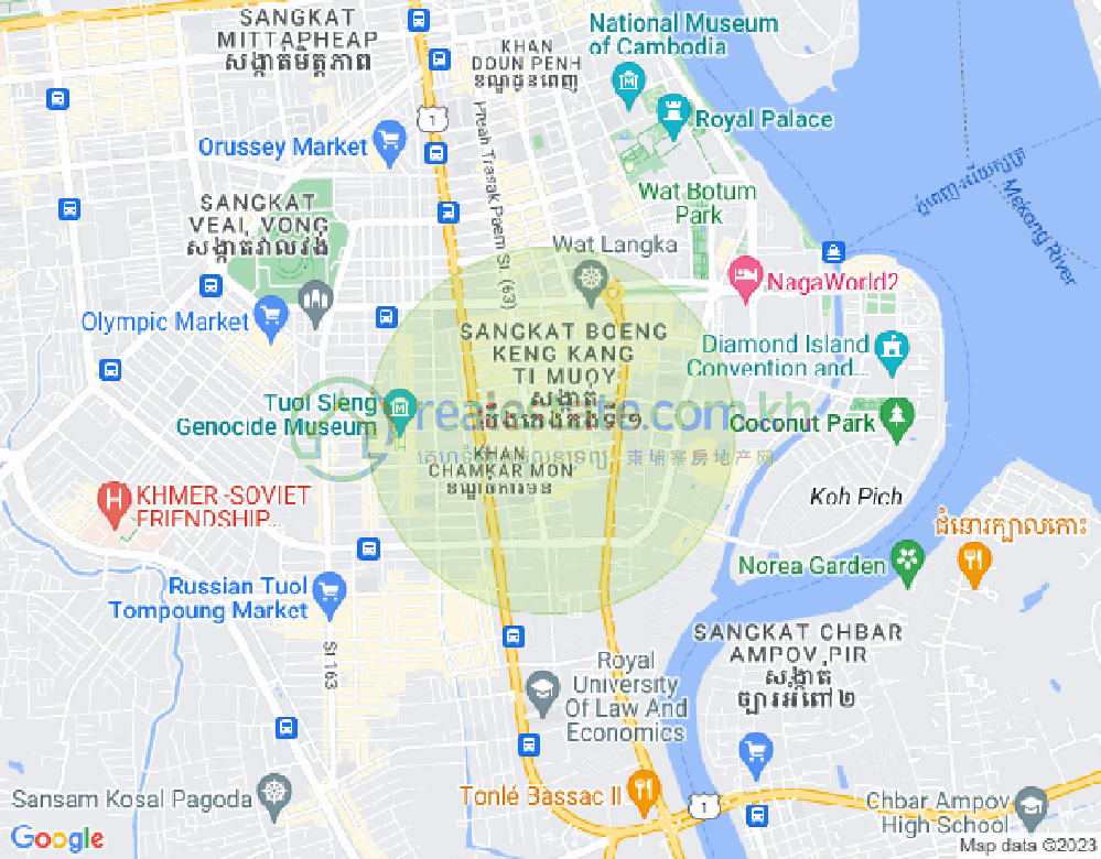 Map of BKK 1, Boeng Keng Kang, Phnom Penh
