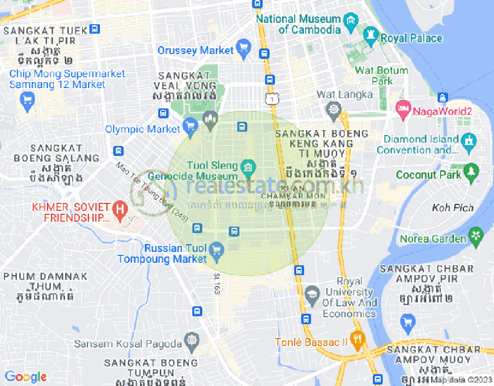 万景岗2分区（BKK2), 波哥堪, 金边地图