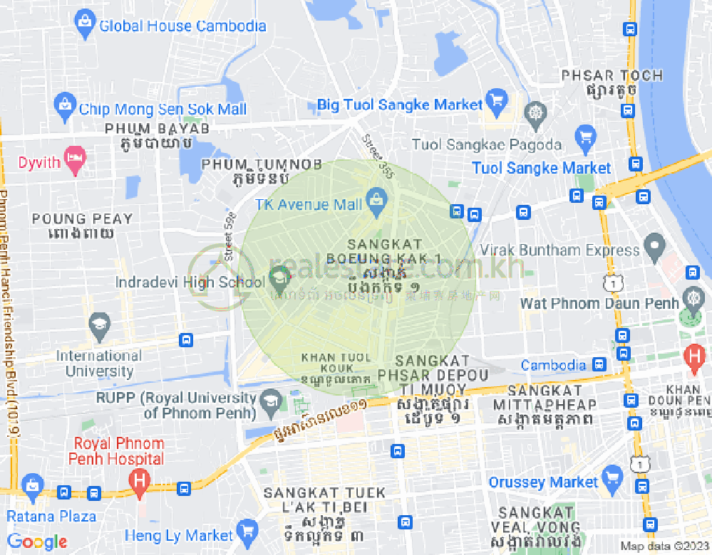 万谷湖1分区, 堆谷区, 金边地图