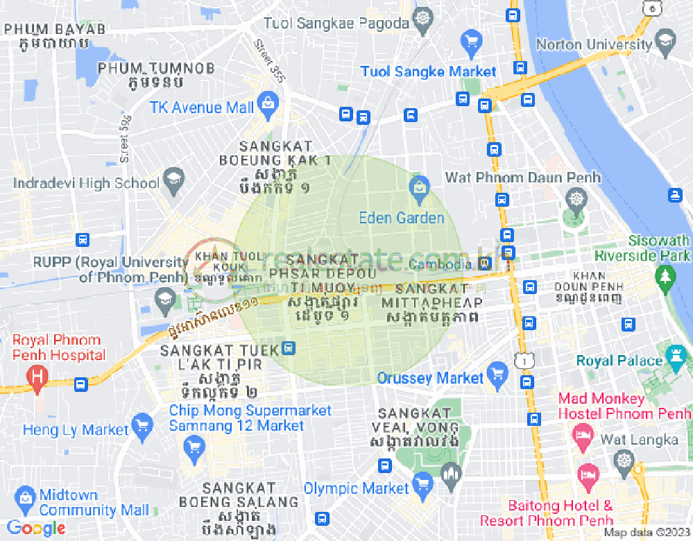 ផែនទី បឹងកក់១, ទួលគោក, ភ្នំពេញ