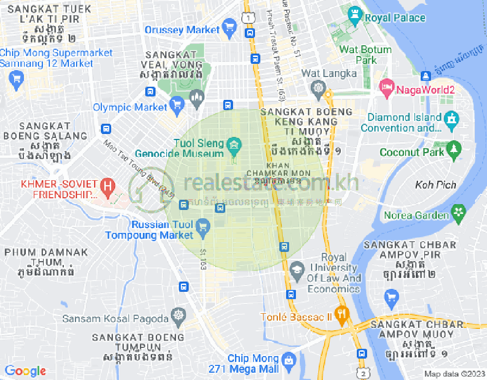 万景岗3分区（BKK3), 波哥堪, 金边地图