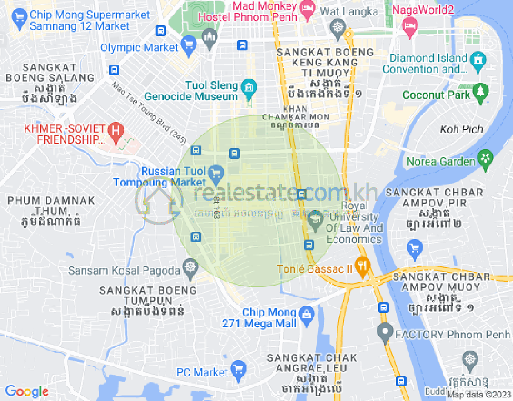 Carte de Toul Tum Poung 1, Chamkarmon, Phnom Penh