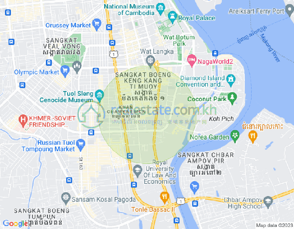 Carte de BKK 1, Boeng Keng Kang, Phnom Penh