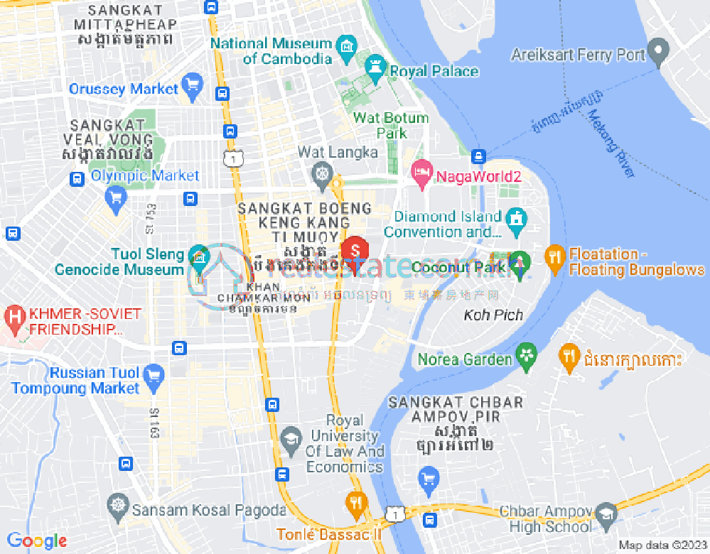 万景岗1分区（BKK1), 波哥堪, 金边地图