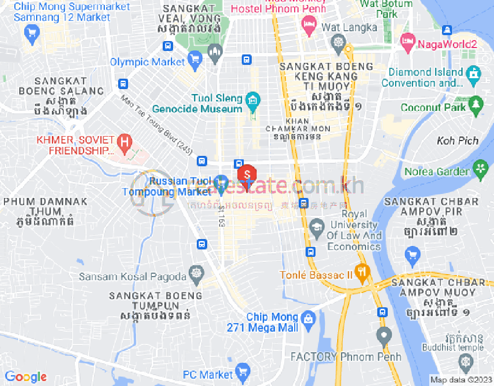 Map of Boeung Trabek, Chamkarmon, Phnom Penh