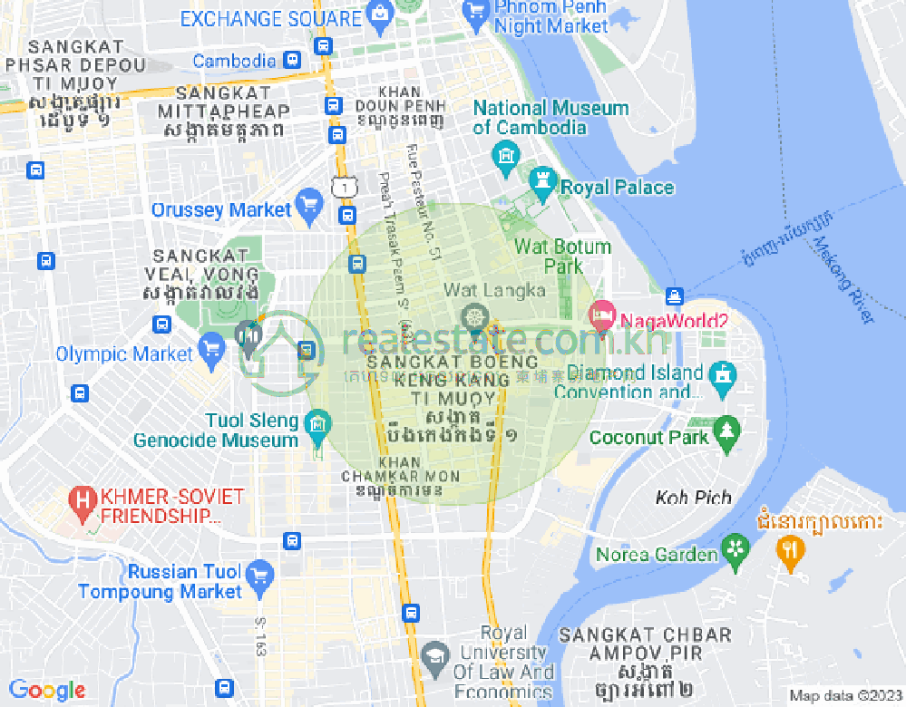 Mapa: BKK 1, Boeng Keng Kang, Phnom Penh