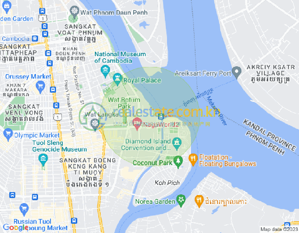 四臂湾分区, 隆边区, 金边地图