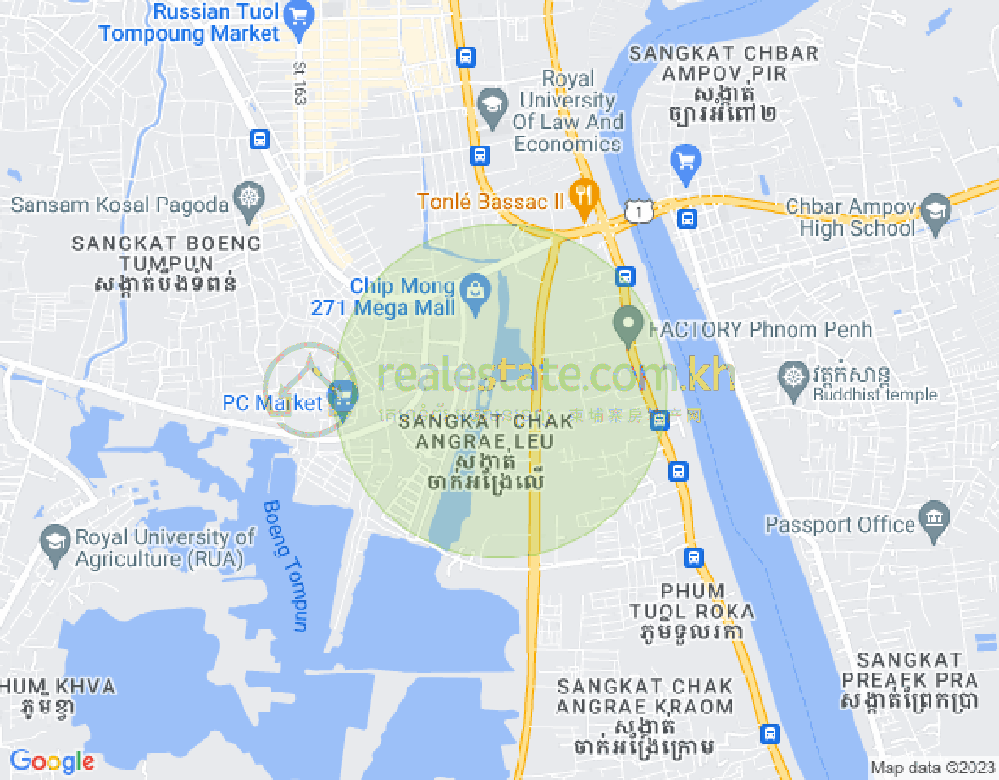Map of Chak Angrae Leu, Meanchey, Phnom Penh