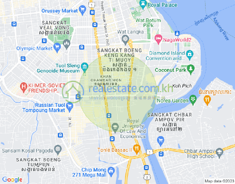 Map of BKK 1, Boeng Keng Kang, Phnom Penh