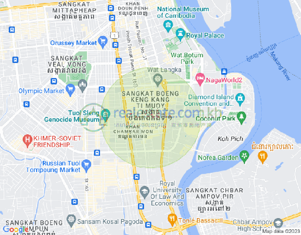 Map of BKK 1, Boeng Keng Kang, Phnom Penh
