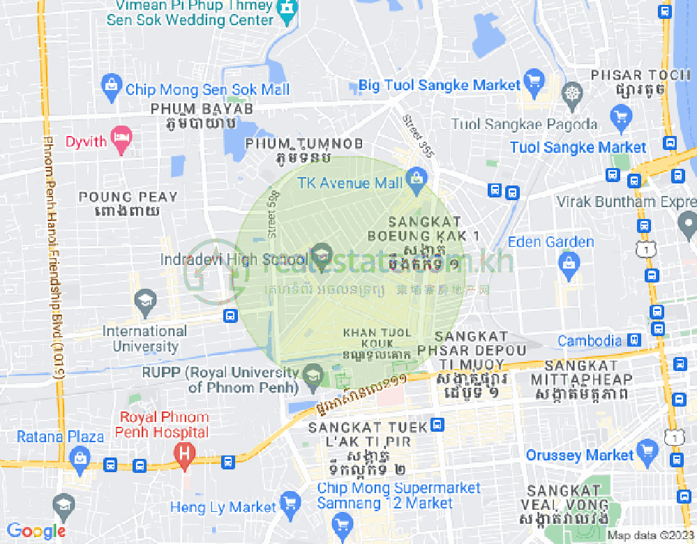 万谷湖1分区, 堆谷区, 金边地图