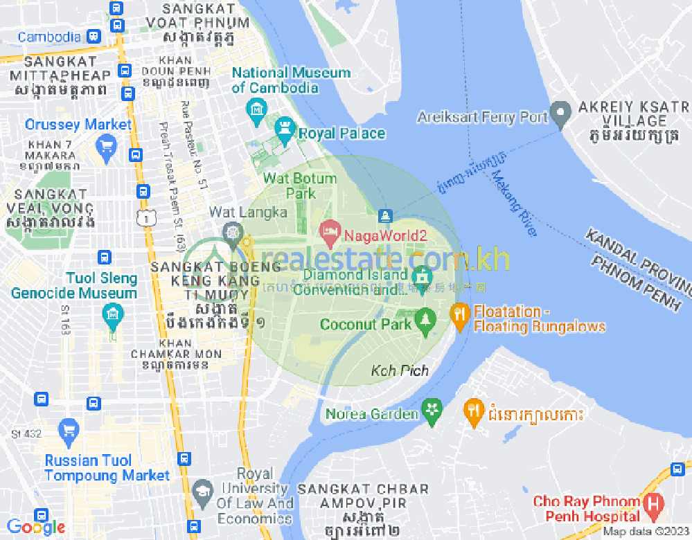 백색하구역, 짬까몬, 프놈펜 지도