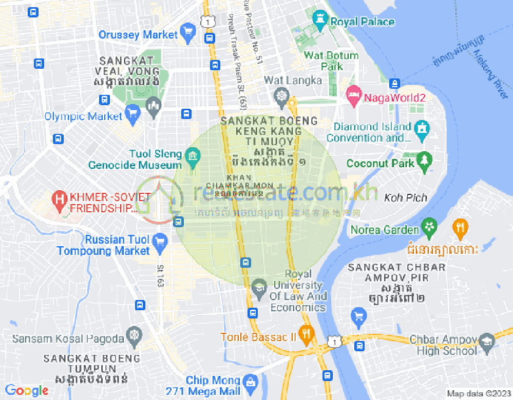 Map of BKK 1, Boeng Keng Kang, Phnom Penh