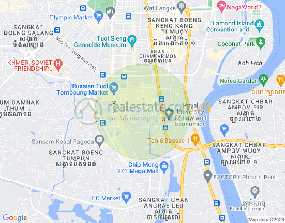 Mapa: Boeung Trabek, Chamkarmon, Phnom Penh