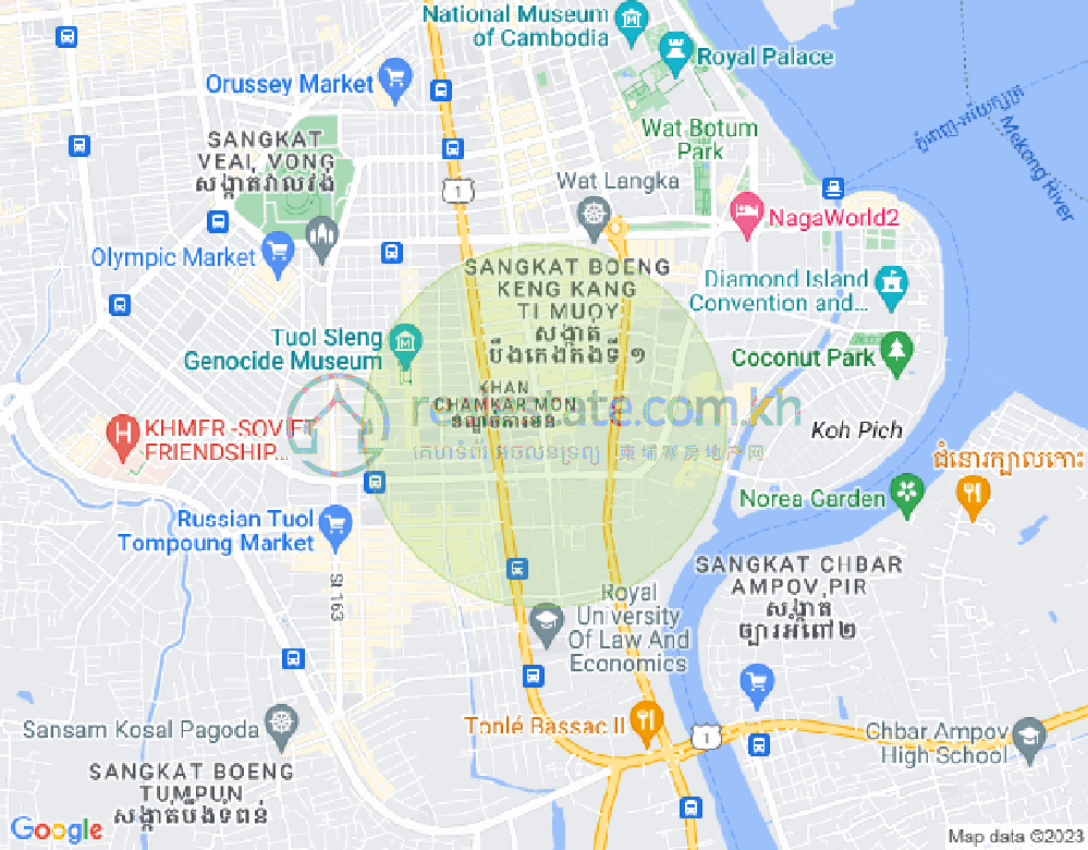 Map of BKK 1, Boeng Keng Kang, Phnom Penh