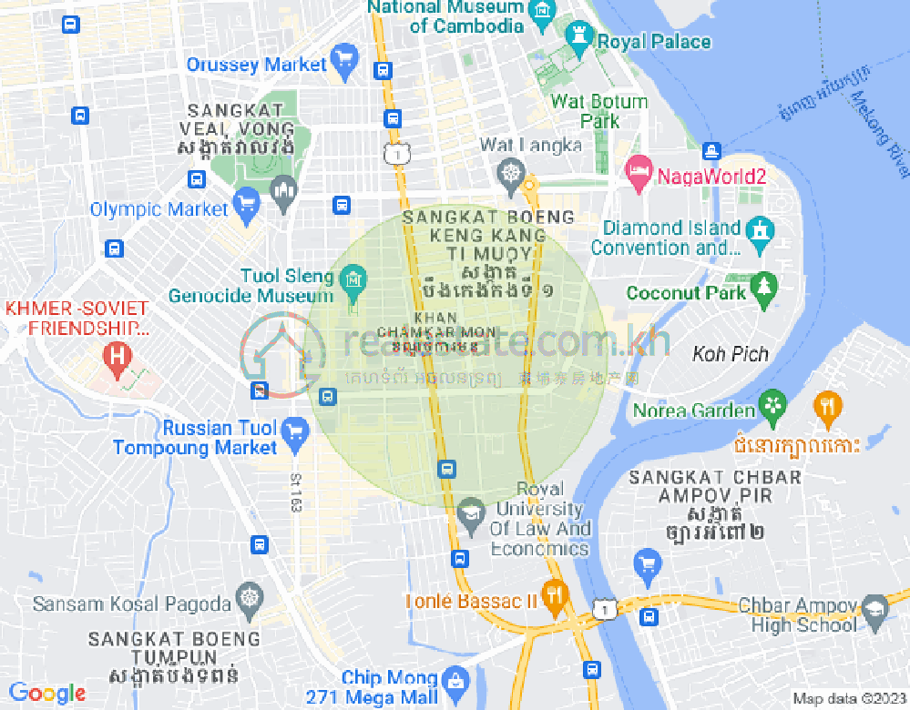 BKK 1, ボンケンコン, プノンペンの地図