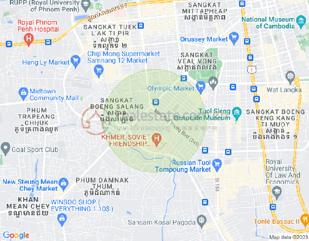 万谷湖1分区, 堆谷区, 金边地图