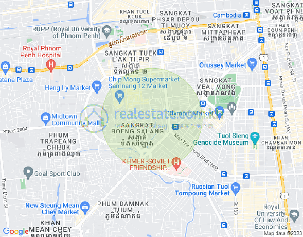 万谷湖1分区, 堆谷区, 金边地图