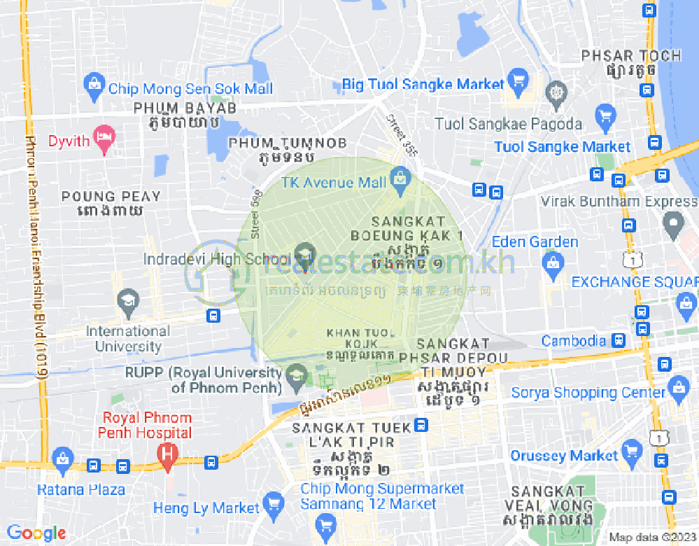 万谷湖1分区, 堆谷区, 金边地图