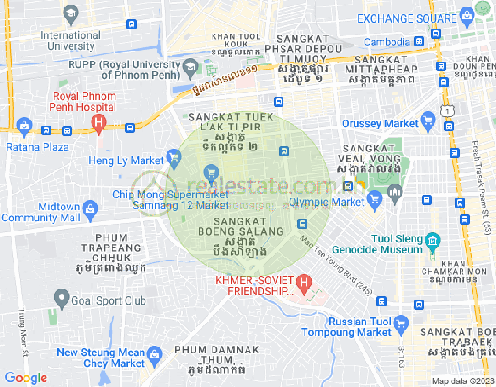 万谷湖1分区, 堆谷区, 金边地图
