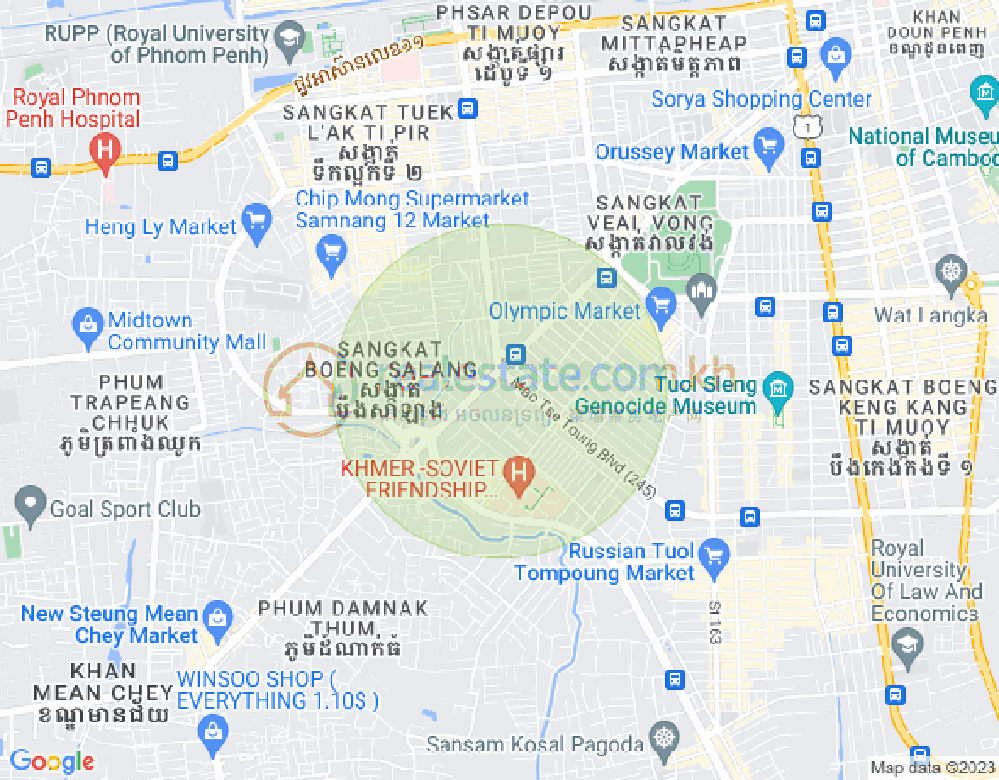 万谷湖1分区, 堆谷区, 金边地图