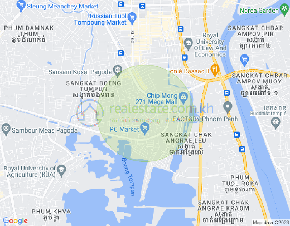 Boeung Tumpun分区, 棉芷区, 金边地图