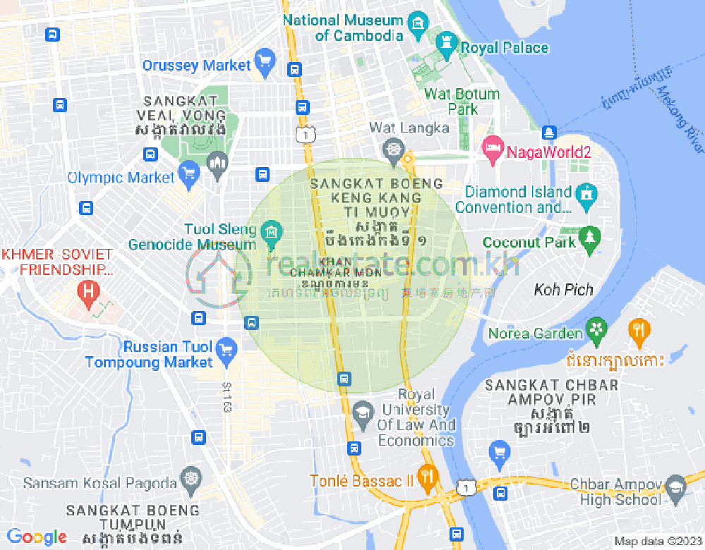 Map of BKK 1, Boeng Keng Kang, Phnom Penh