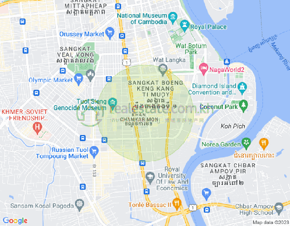 Map of BKK 1, Boeng Keng Kang, Phnom Penh