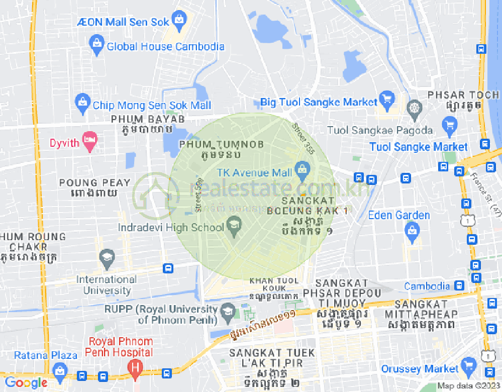 万谷湖1分区, 堆谷区, 金边地图