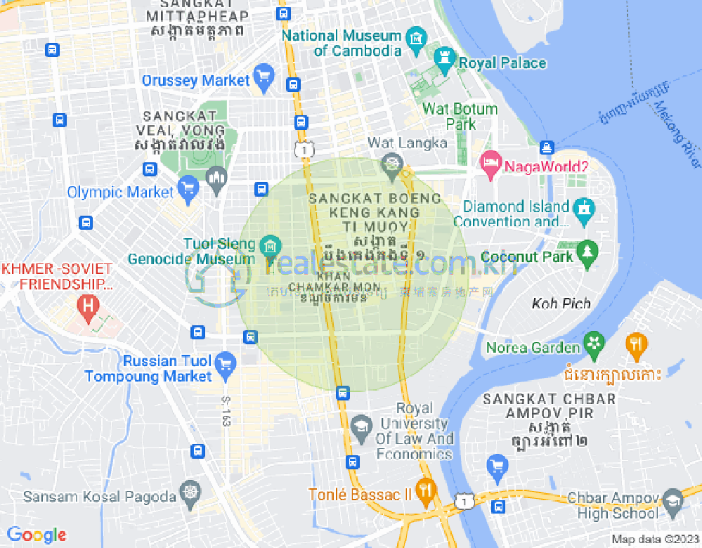 Map of BKK 1, Boeng Keng Kang, Phnom Penh