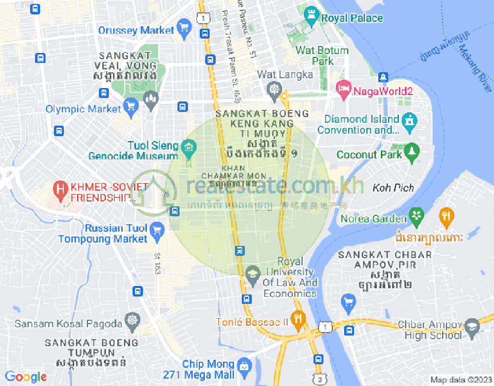 百色河分区, 占卡蒙, 金边地图