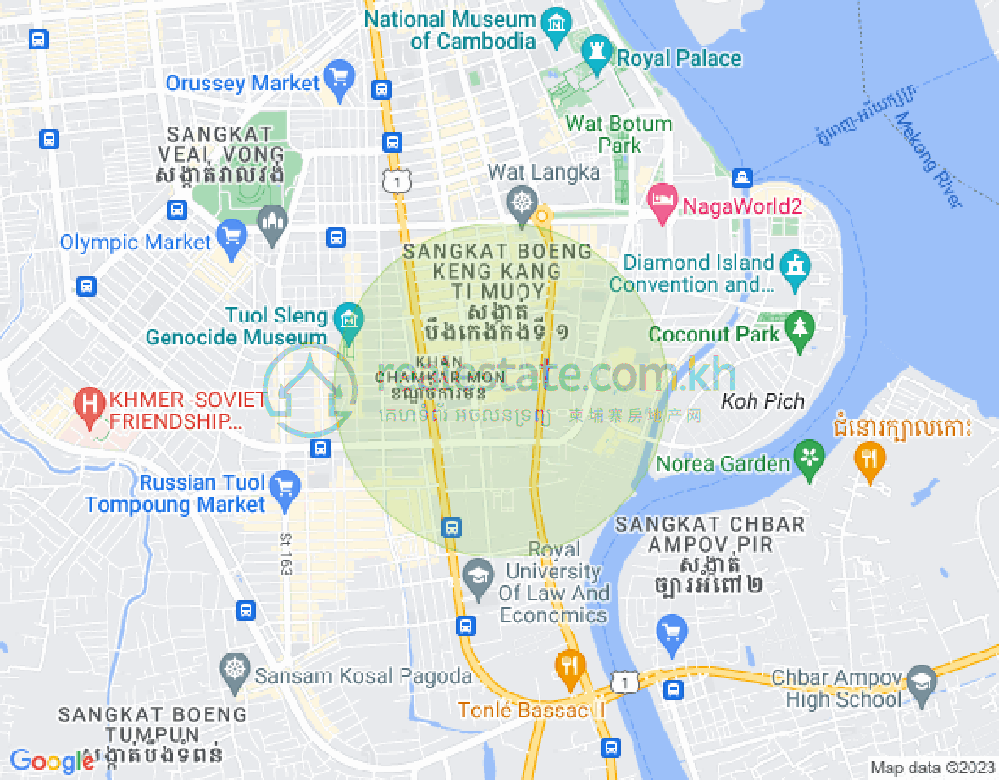 Map of BKK 1, Boeng Keng Kang, Phnom Penh