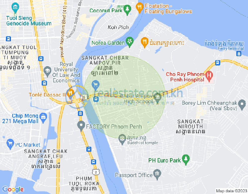 Map of Chbar Ampov I, Chbar Ampov, Phnom Penh