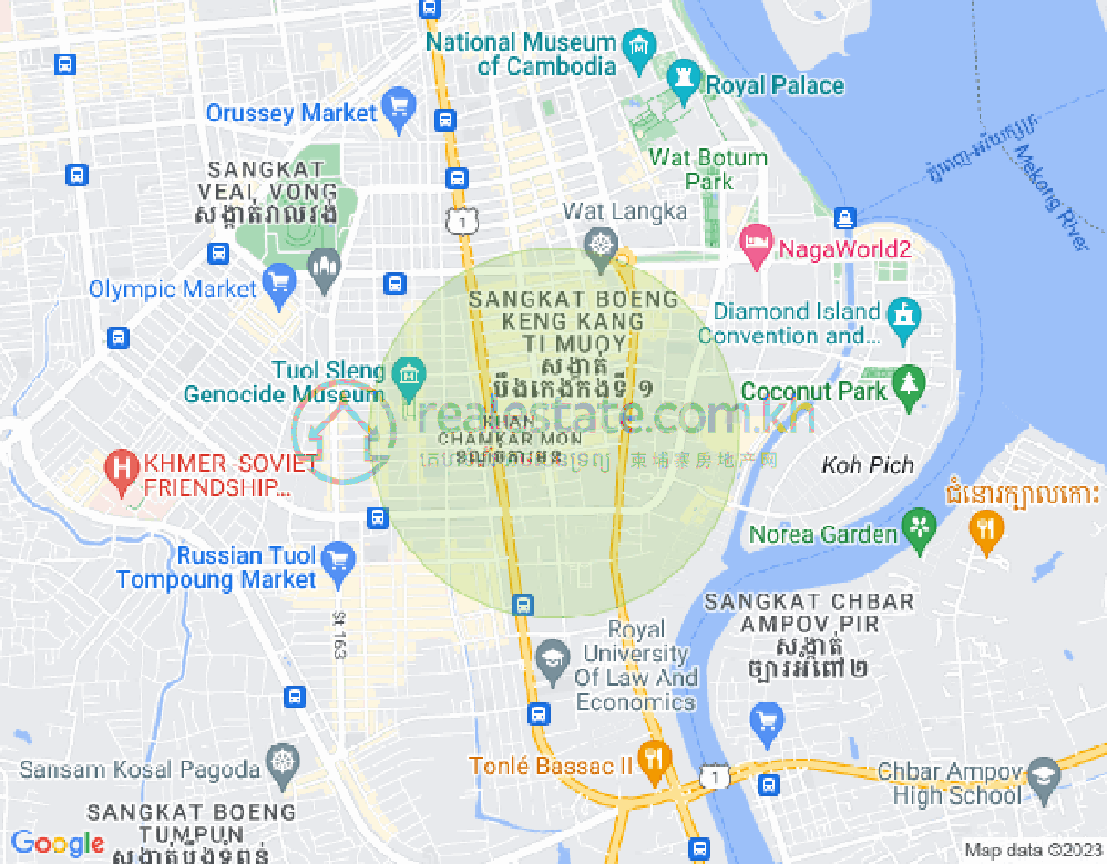 Map of BKK 1, Boeng Keng Kang, Phnom Penh