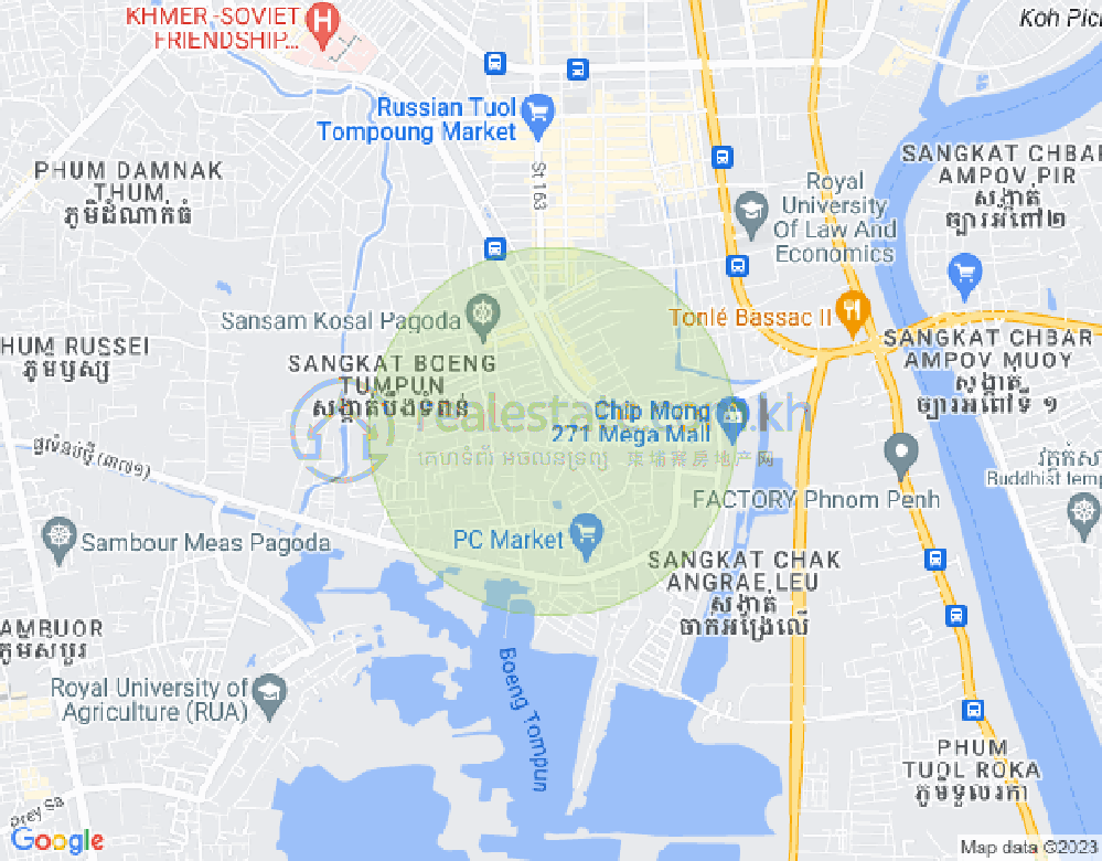 Boeung Tumpun分区, 棉芷区, 金边地图