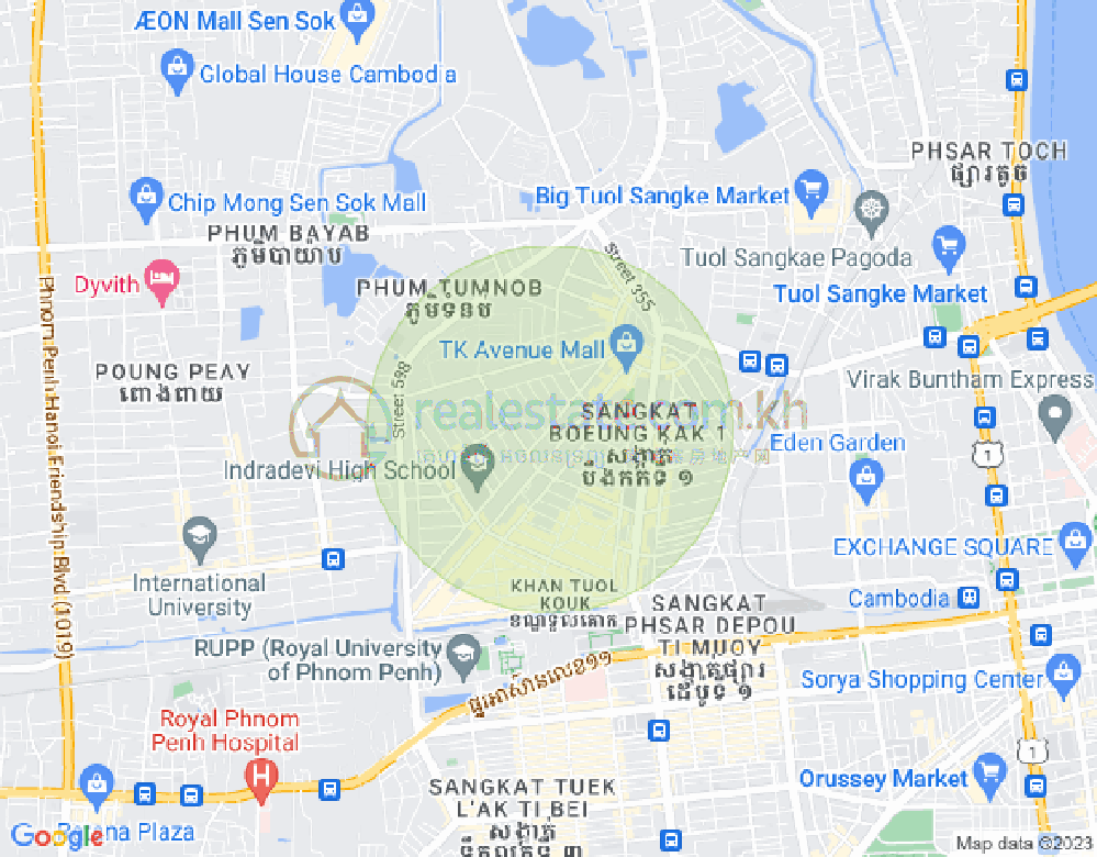 万谷湖1分区, 堆谷区, 金边地图