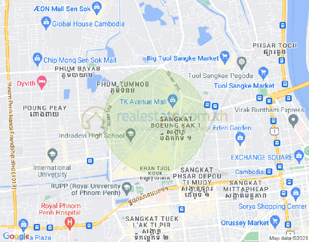 万谷湖1分区, 堆谷区, 金边地图