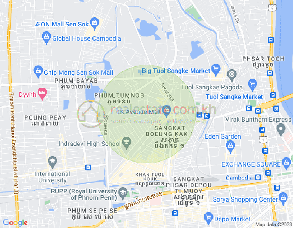 万谷湖1分区, 堆谷区, 金边地图