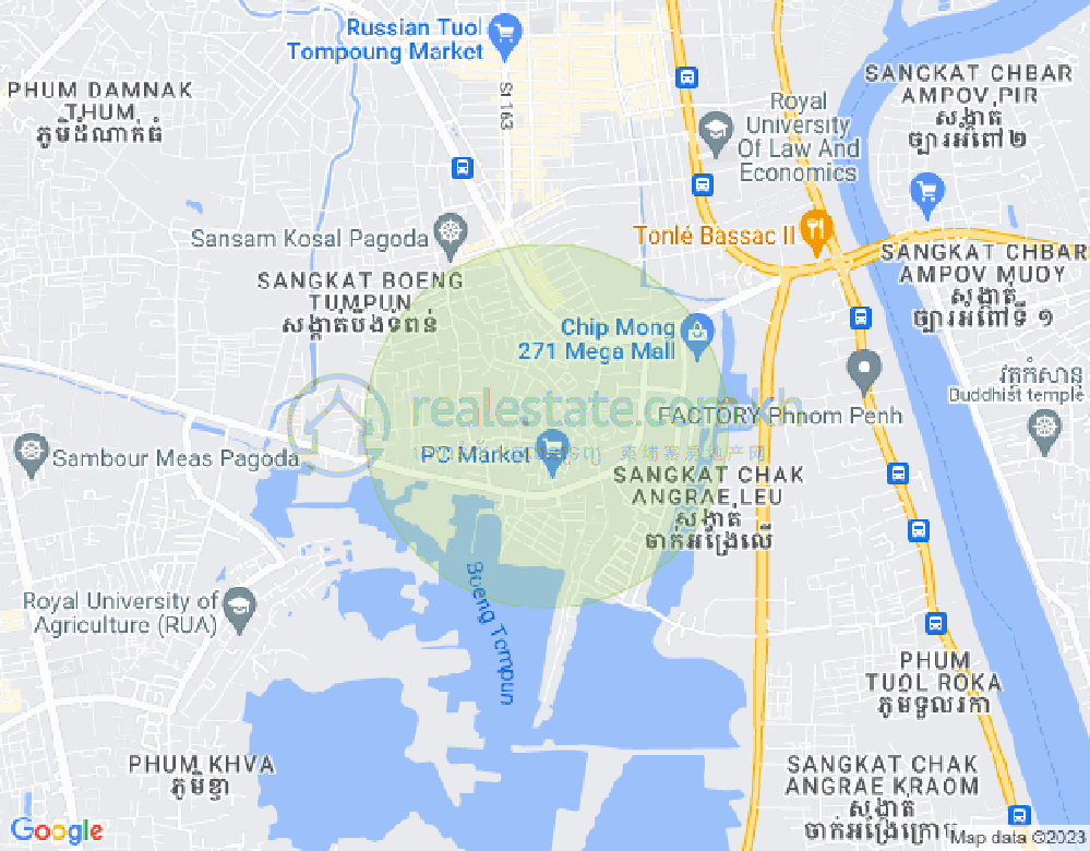 Boeung Tumpun分区, 棉芷区, 金边地图