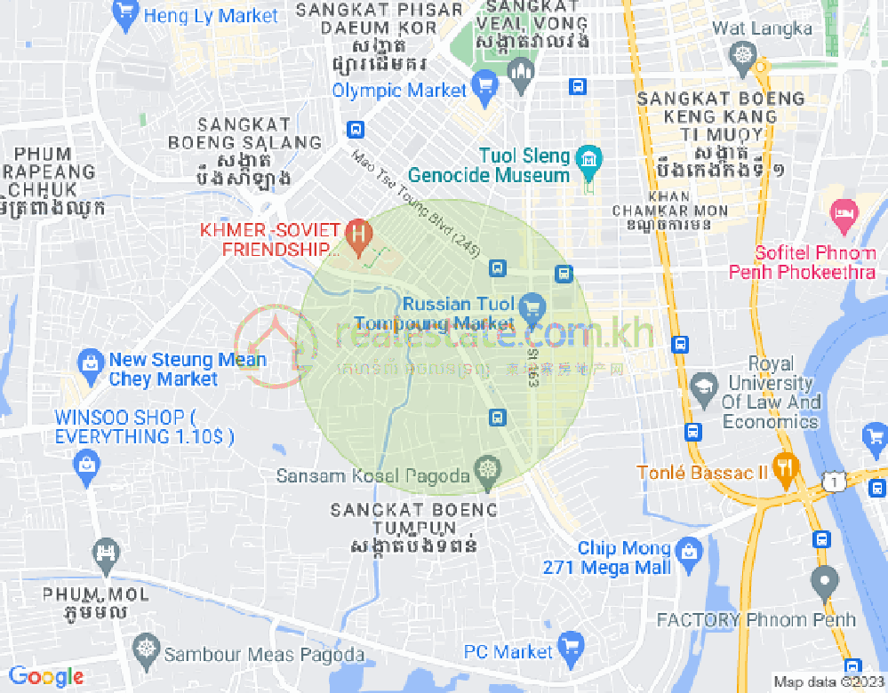 Tumnob Tuek镇, 波哥堪, 金边地图