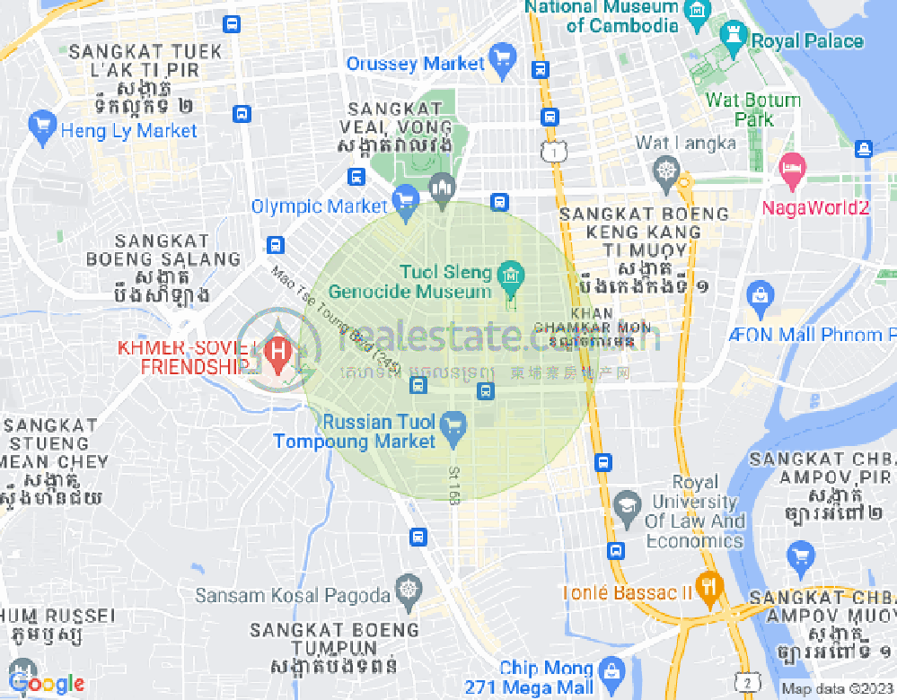 万景岗3分区（BKK3), 波哥堪, 金边地图