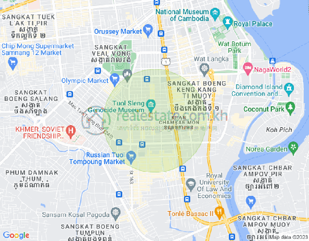 万景岗3分区（BKK3), 波哥堪, 金边地图
