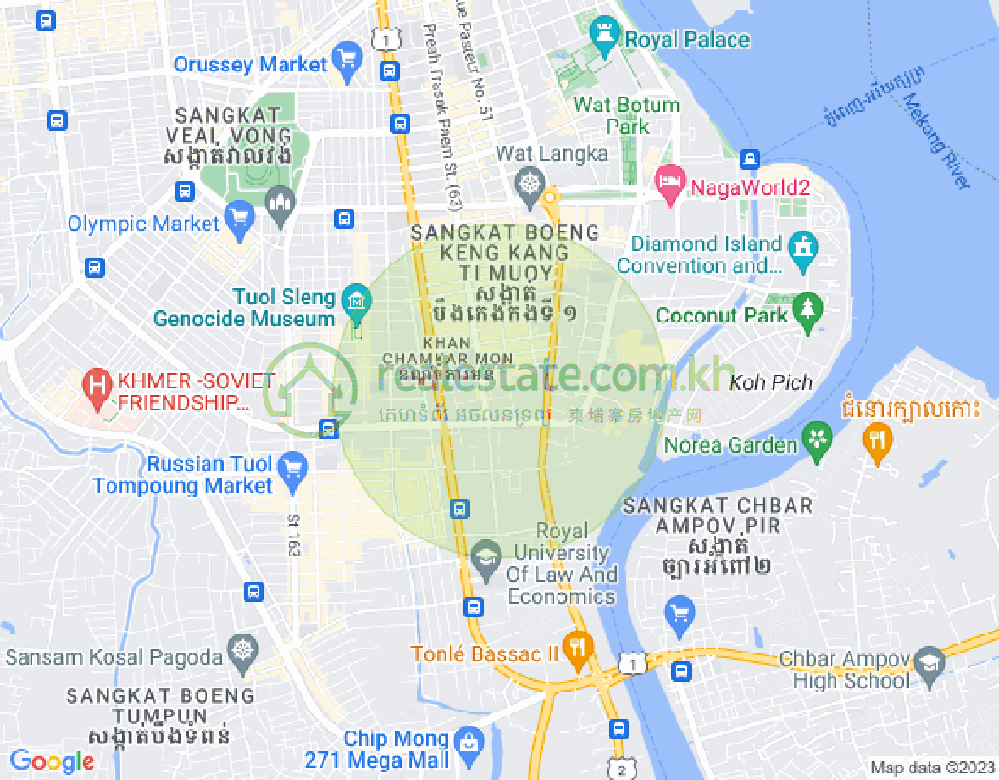 Map of BKK 1, Boeng Keng Kang, Phnom Penh