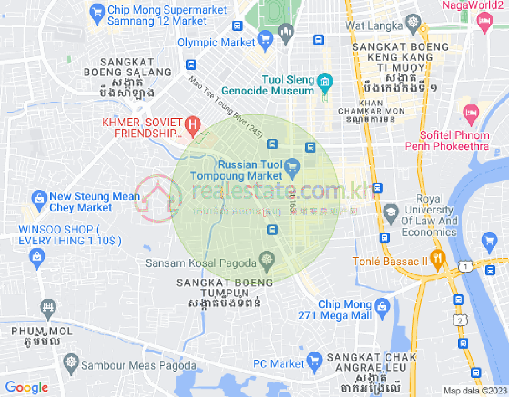 Tumnob Tuek镇, 波哥堪, 金边地图