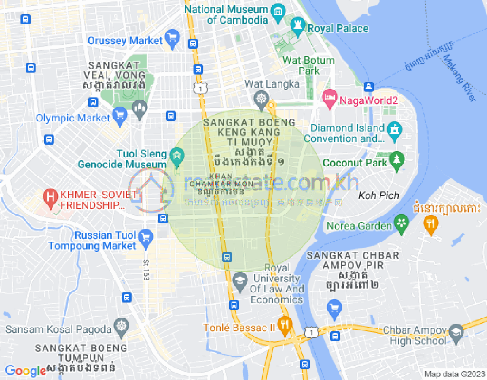 Map of BKK 1, Boeng Keng Kang, Phnom Penh
