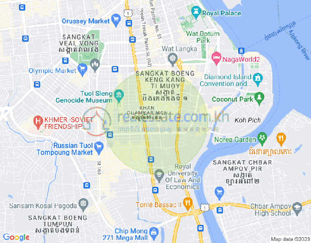 BKK 1, ボンケンコン, プノンペンの地図