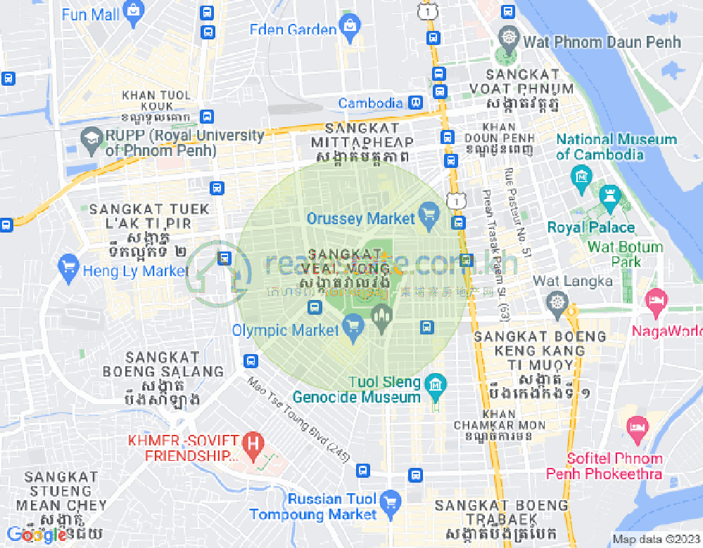 Mapa: Veal Vong, 7 Makara, Phnom Penh
