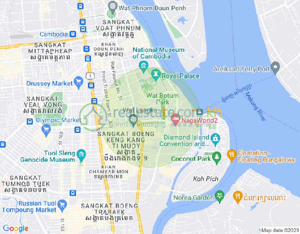 Mapa: Chakto Mukh, Daun Penh, Phnom Penh