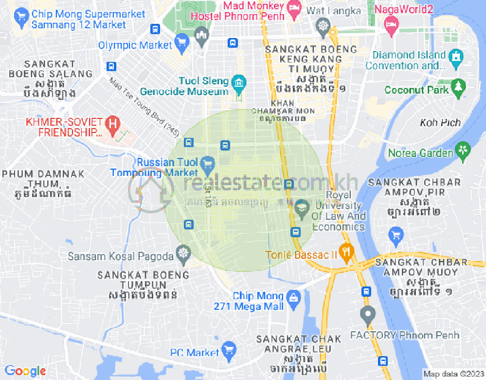 Map of Toul Tum Poung 1, Chamkarmon, Phnom Penh